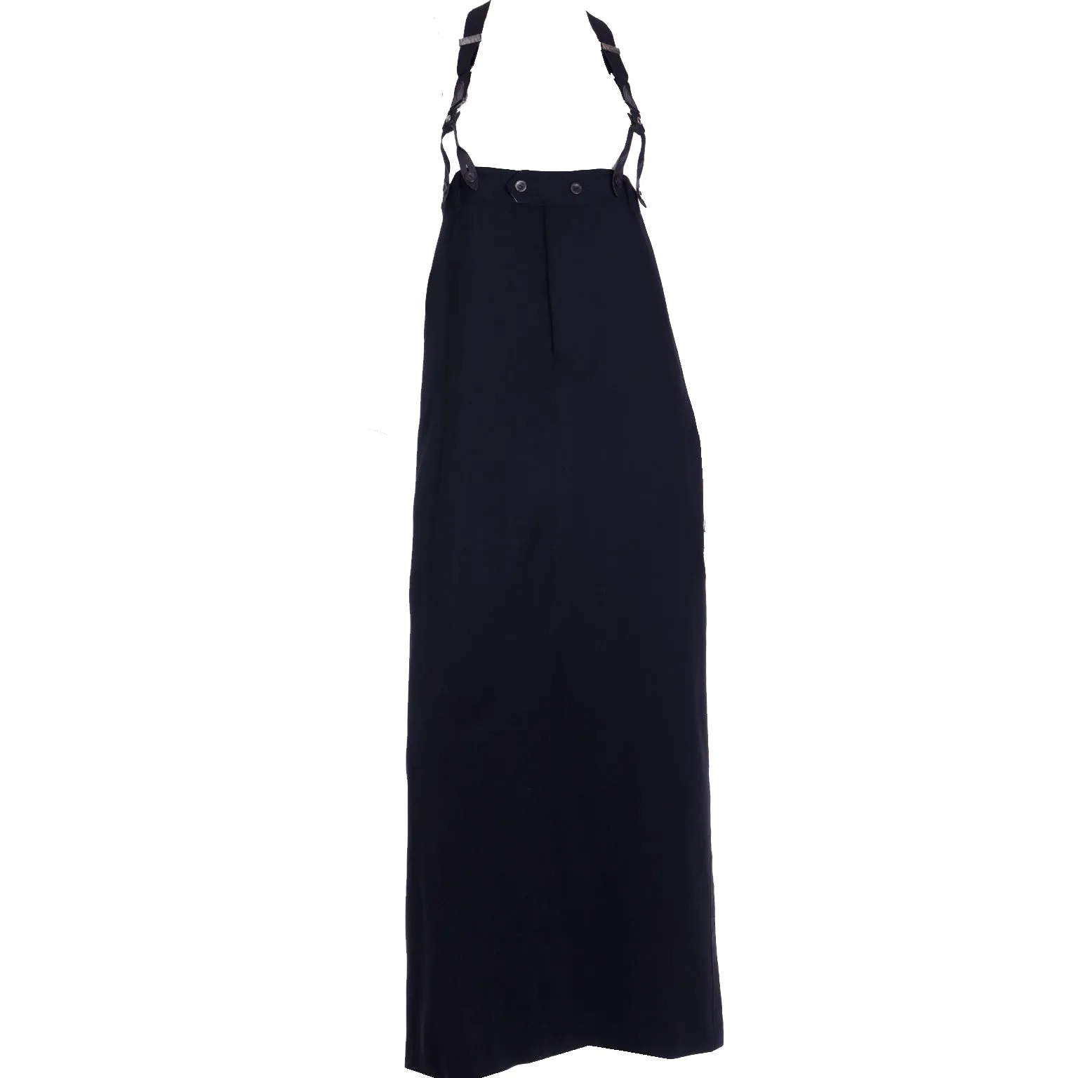 1990s Vintage Jean Paul Gaultier Long Black Skirt With Suspenders