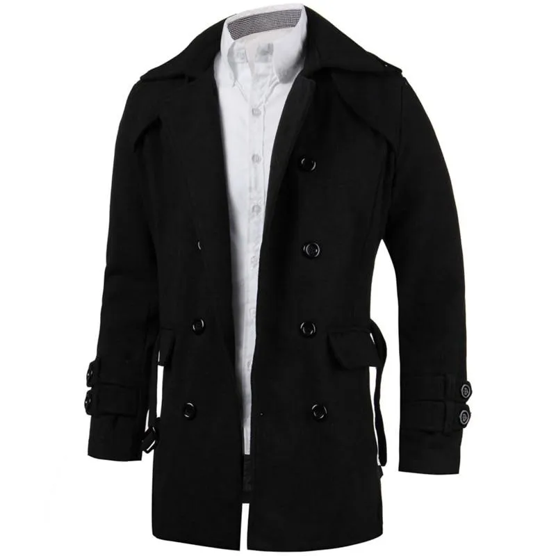 Angelo Ricci™ Faux Wool Trench Business Long Coat