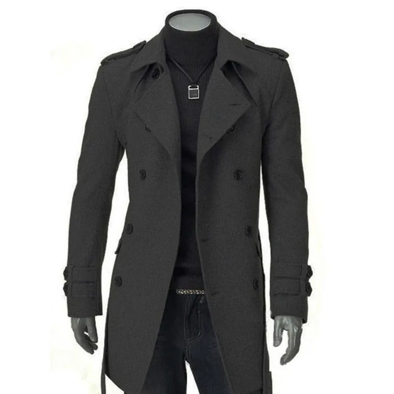 Angelo Ricci™ Faux Wool Trench Business Long Coat