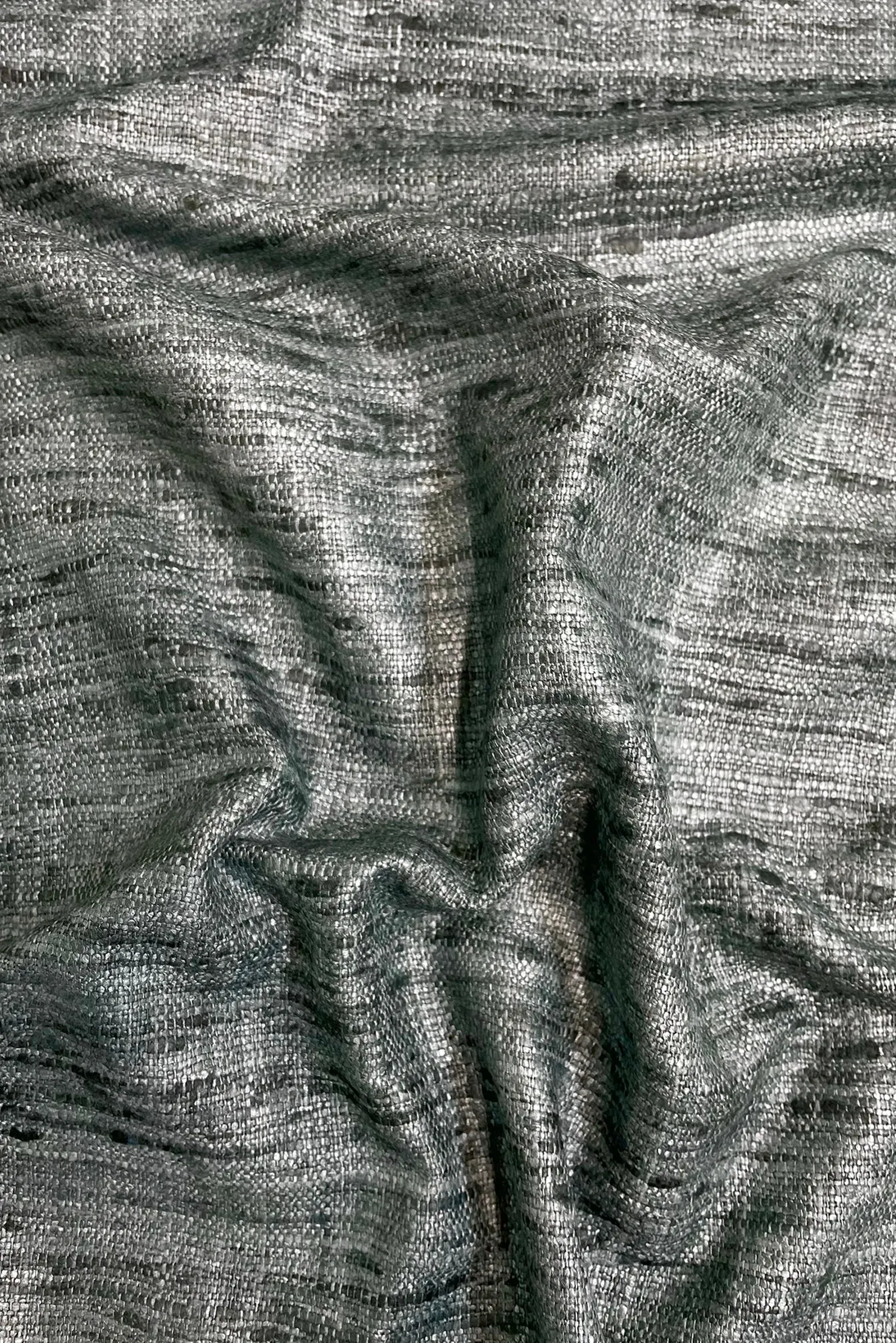 Aqua Gray Silk Tussah