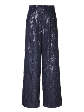 Blue Sequin Palazzo Pants