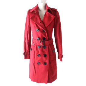 Burberry Cashmere Trench Coat Red Size 36