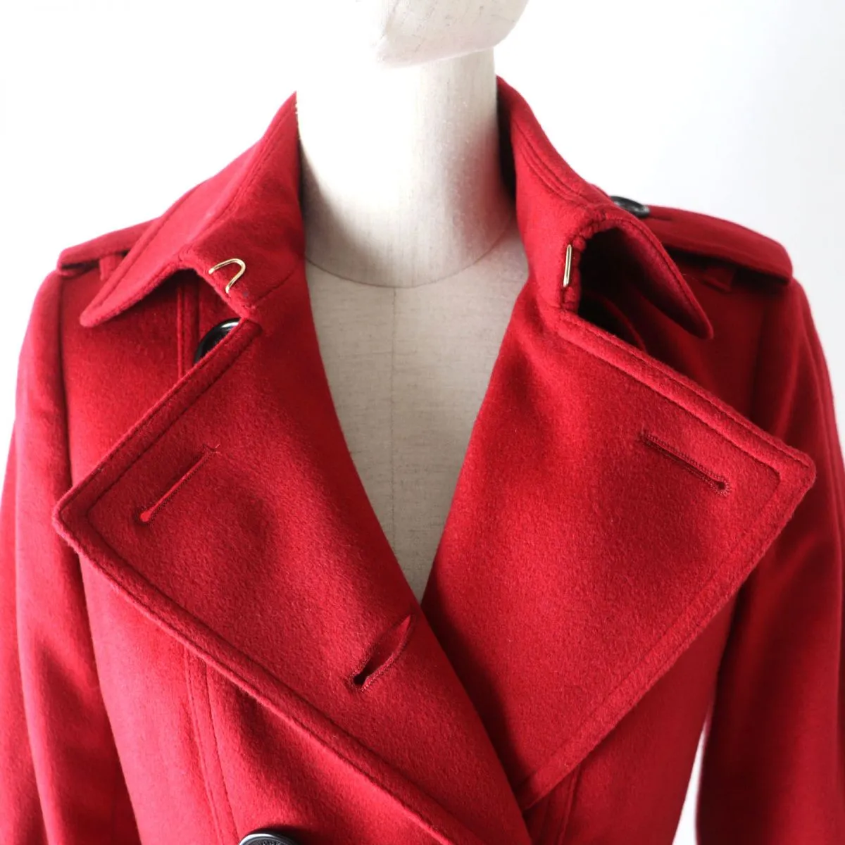 Burberry Cashmere Trench Coat Red Size 36