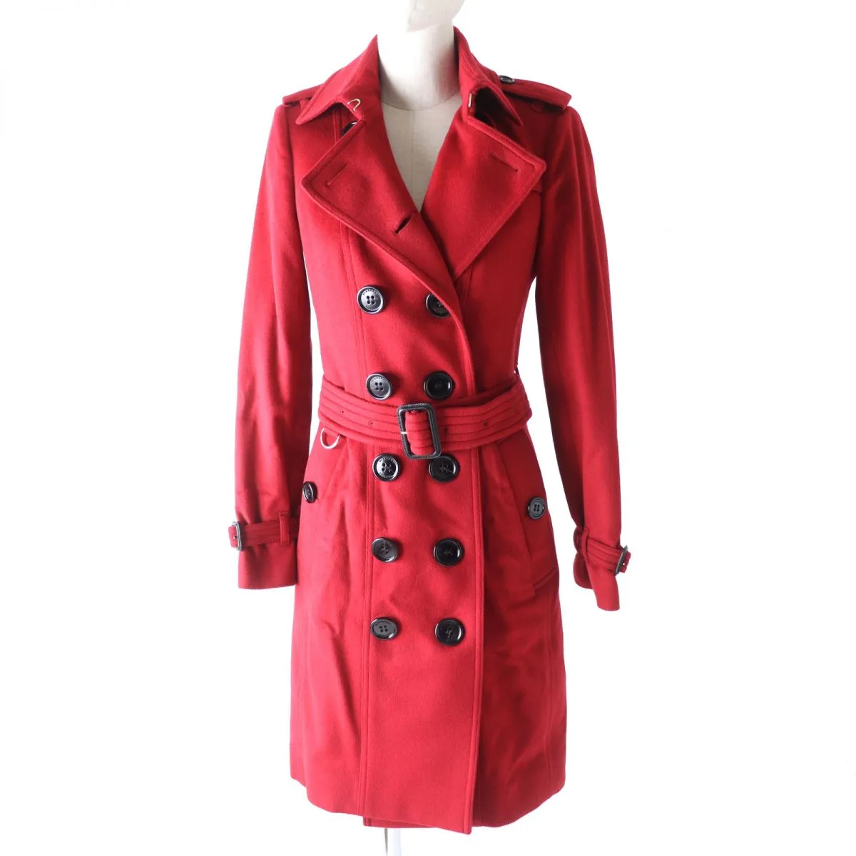 Burberry Cashmere Trench Coat Red Size 36