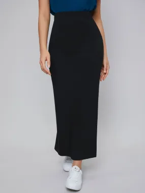 Casual Plain Split High Waist Long Women Skirt