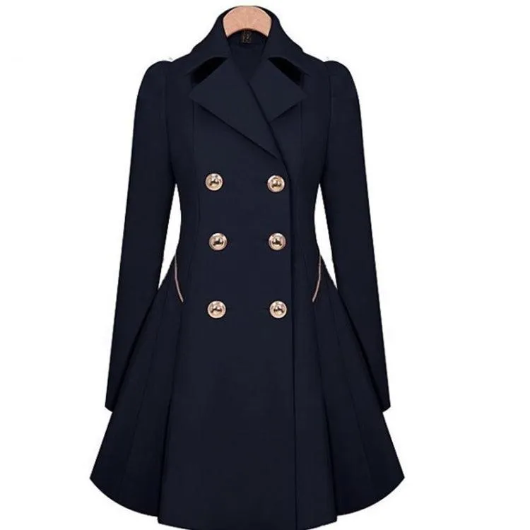 Chic Mid-length Windbreaker Trench for Commuters