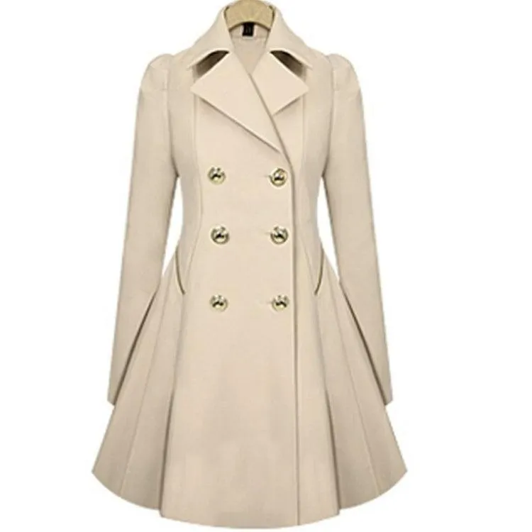 Chic Mid-length Windbreaker Trench for Commuters