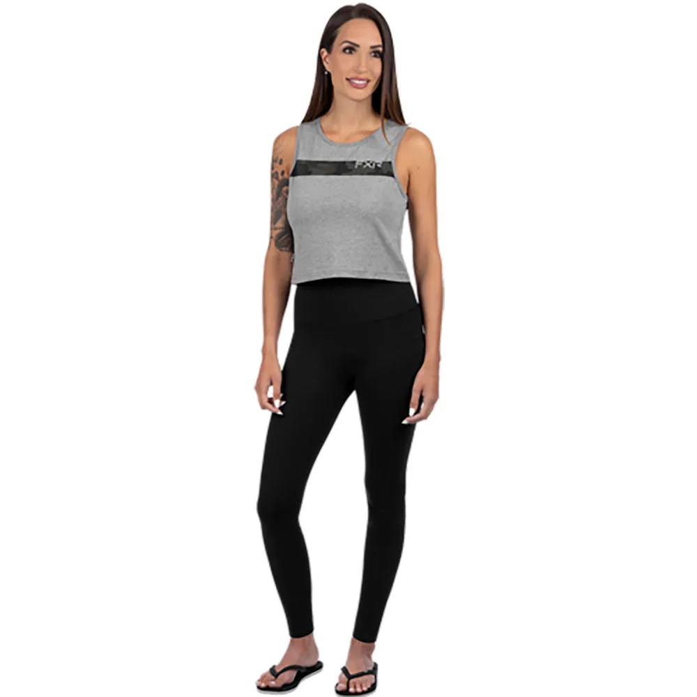 FXR Align Crop Tank Top Grey Heather/Army Camo