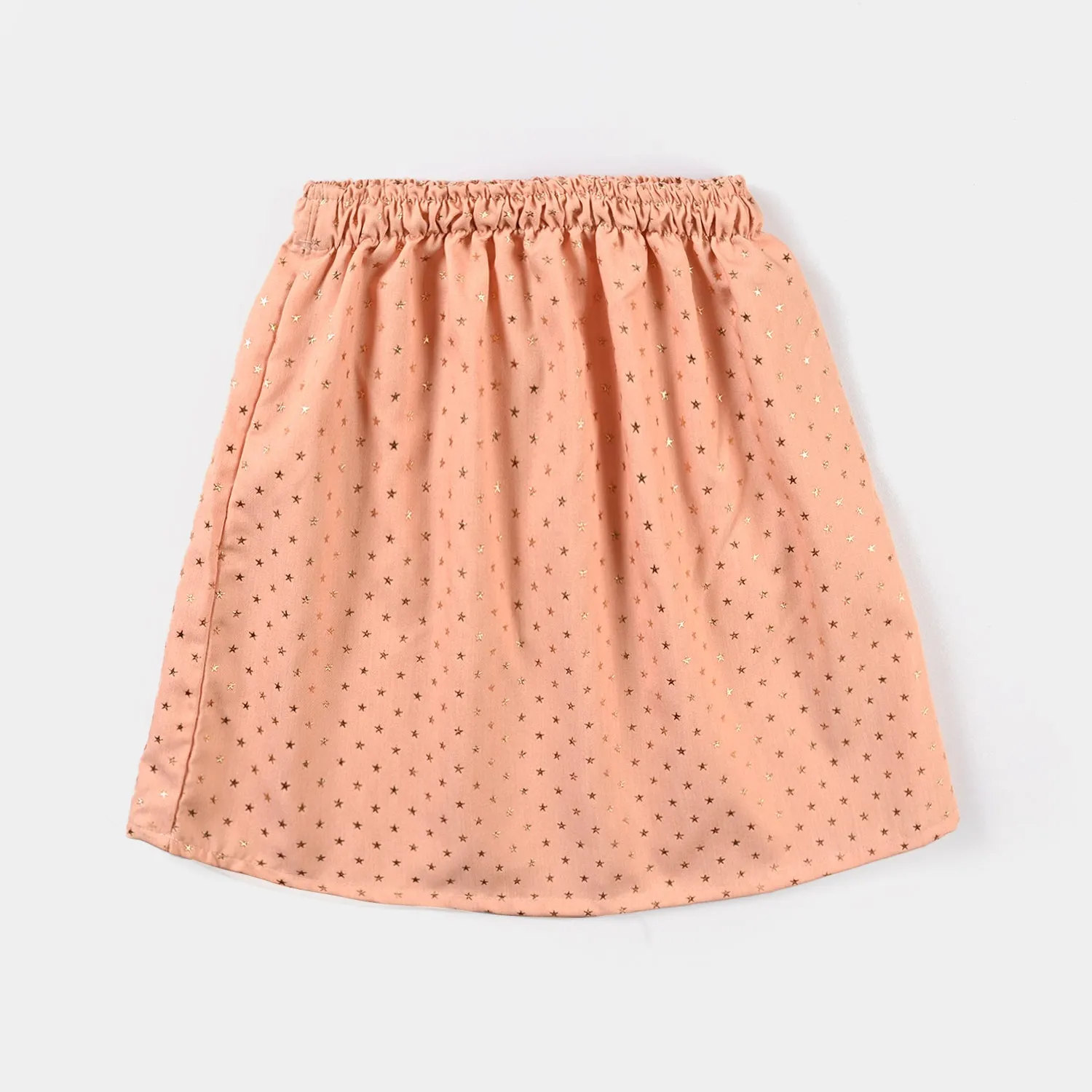 Girls Denim Short Skirt Stars-BEIGE