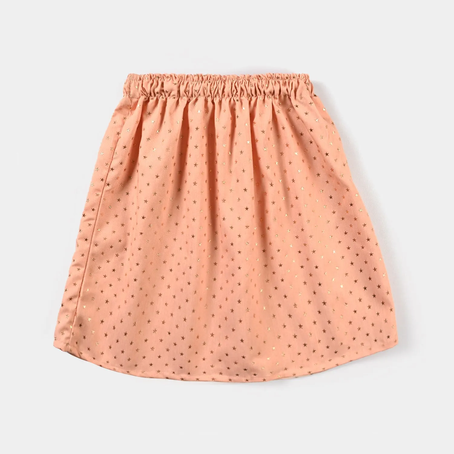 Girls Denim Short Skirt Stars-BEIGE