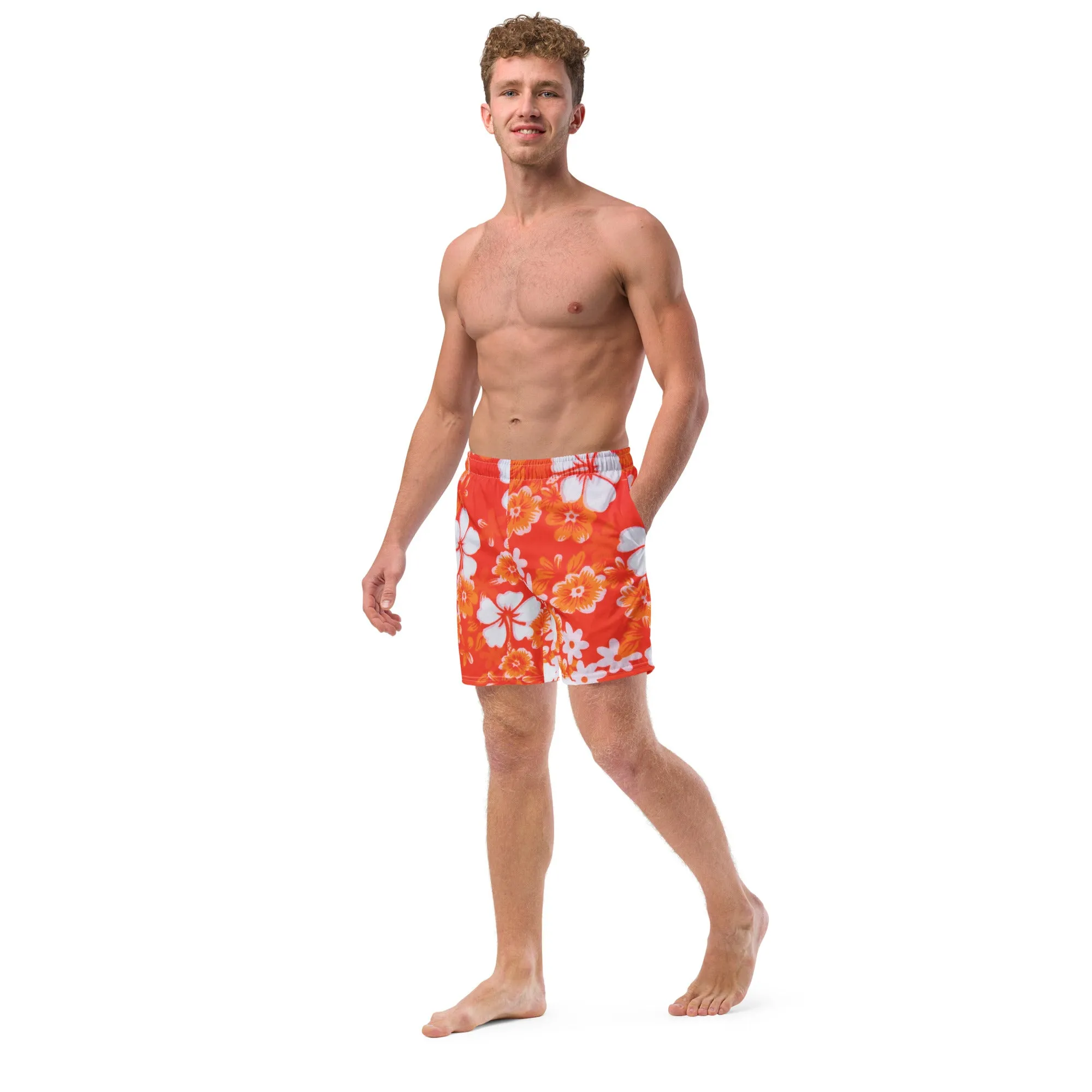 Humble Sportswear™ Men's Hawaiian Floral Swim Trunks