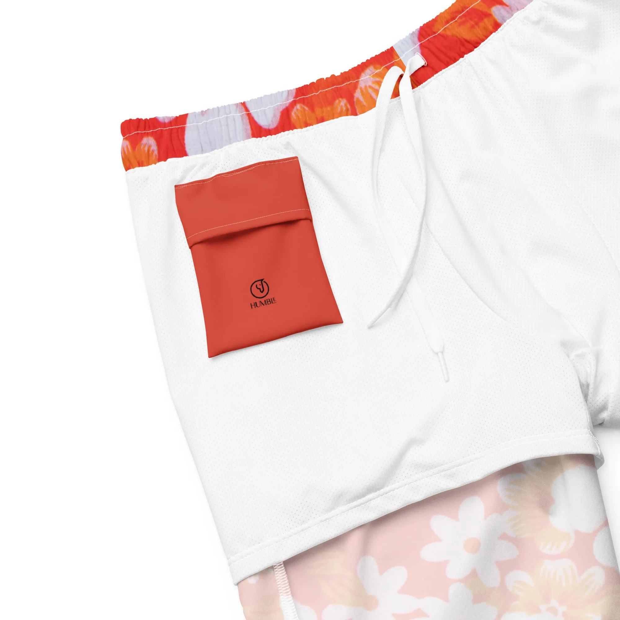 Humble Sportswear™ Men's Hawaiian Floral Swim Trunks