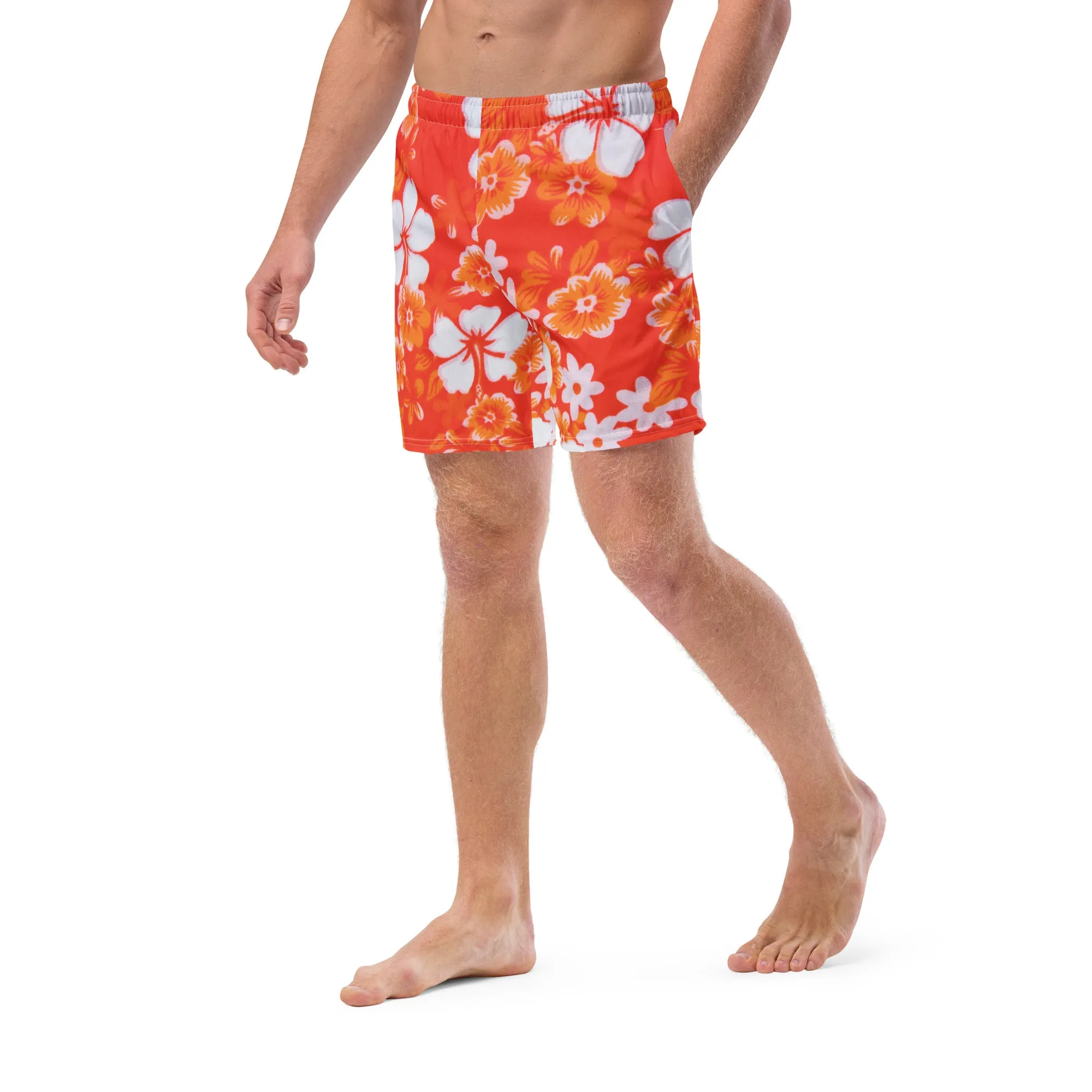 Humble Sportswear™ Men's Hawaiian Floral Swim Trunks