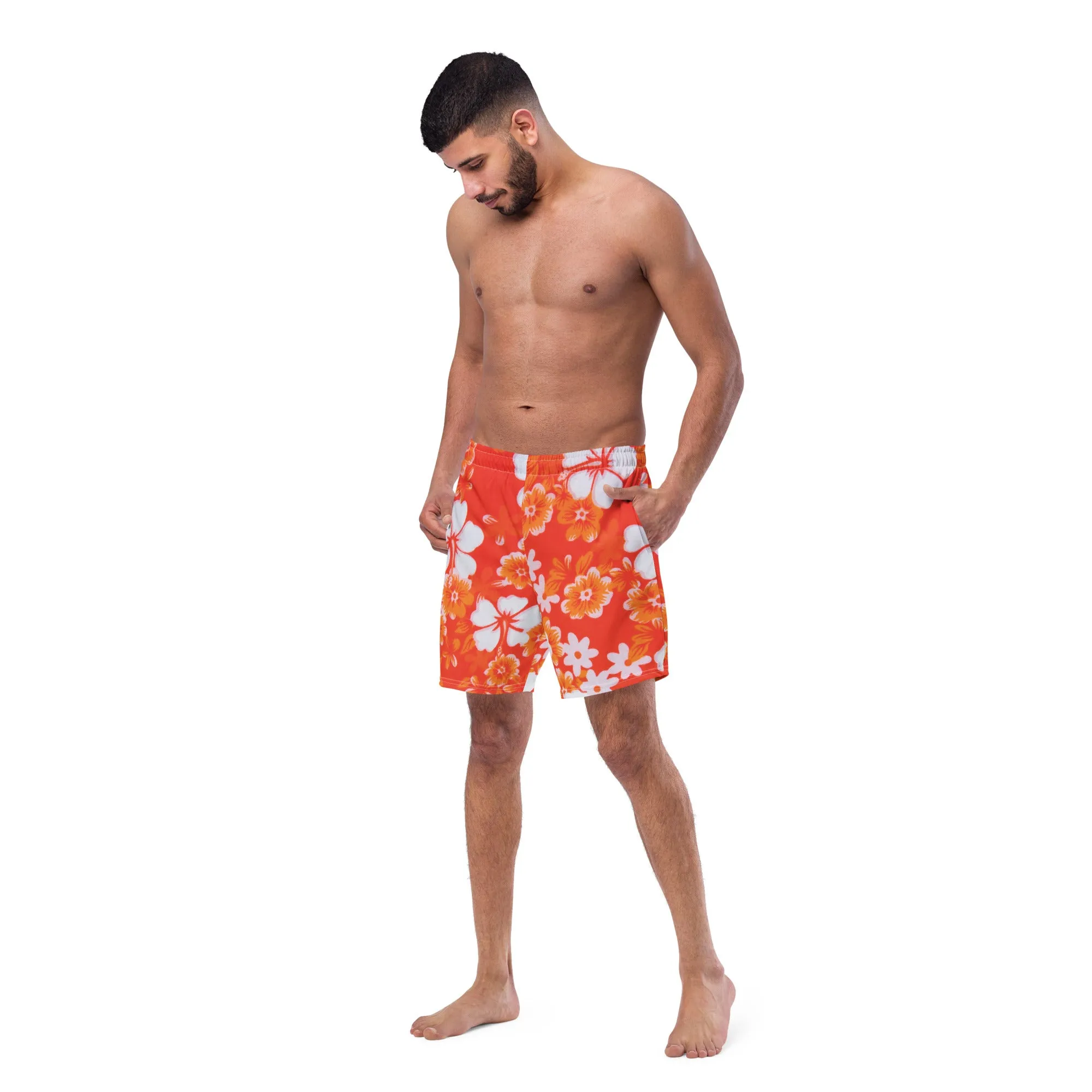 Humble Sportswear™ Men's Hawaiian Floral Swim Trunks