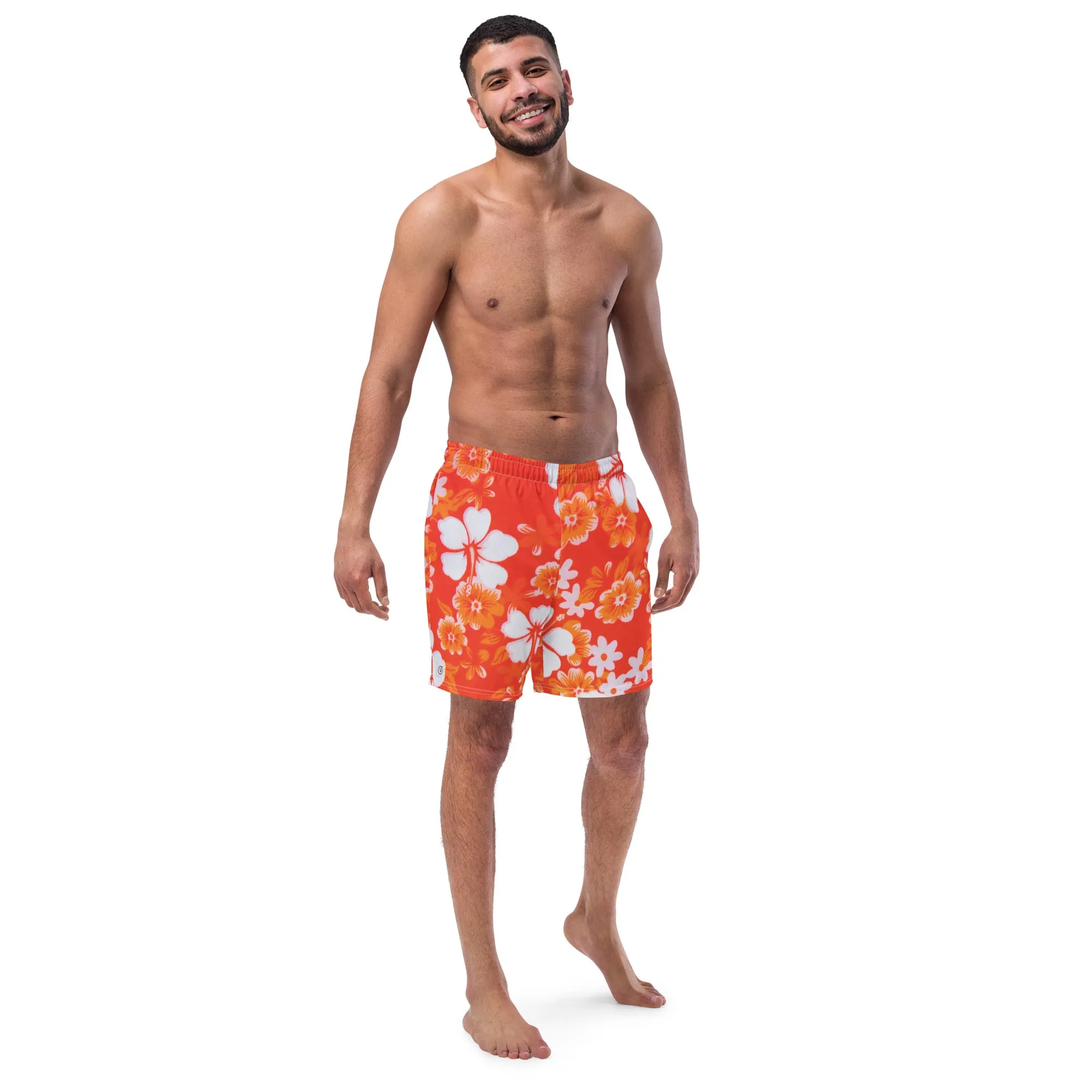 Humble Sportswear™ Men's Hawaiian Floral Swim Trunks