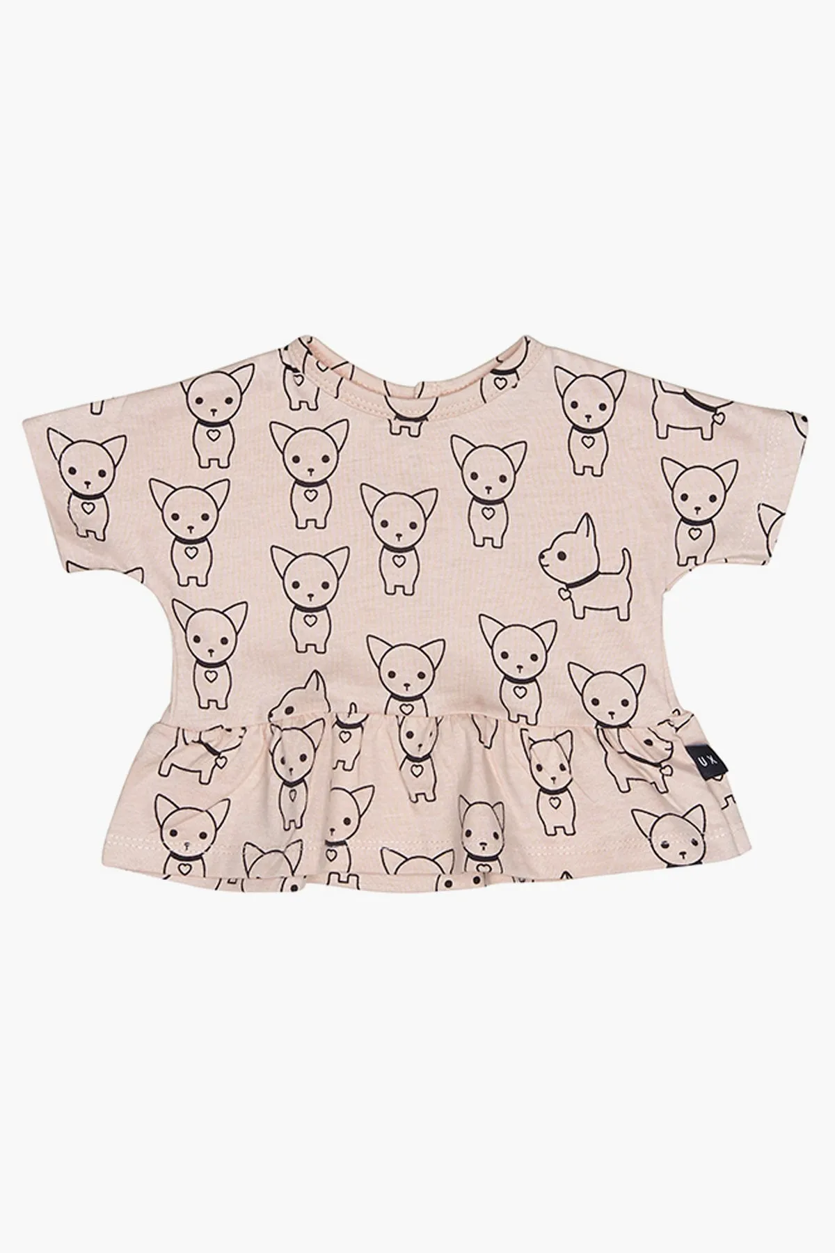 Huxbaby Chihuahua Wide Frill Girls Shirt (Size 6/12M left)