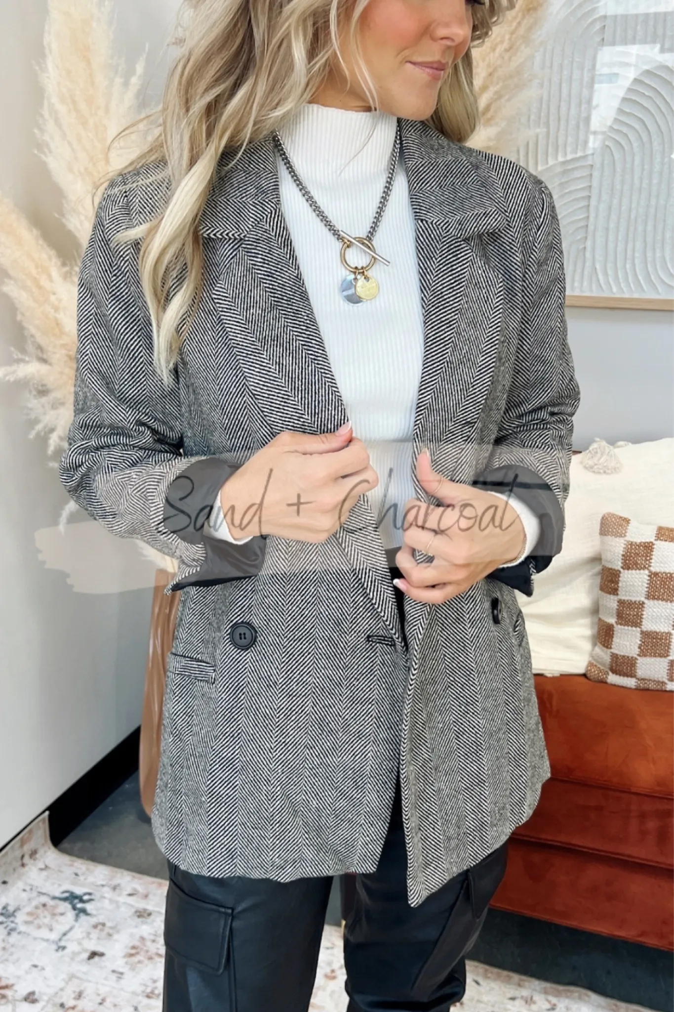 Ingrid Herringbone Blazer