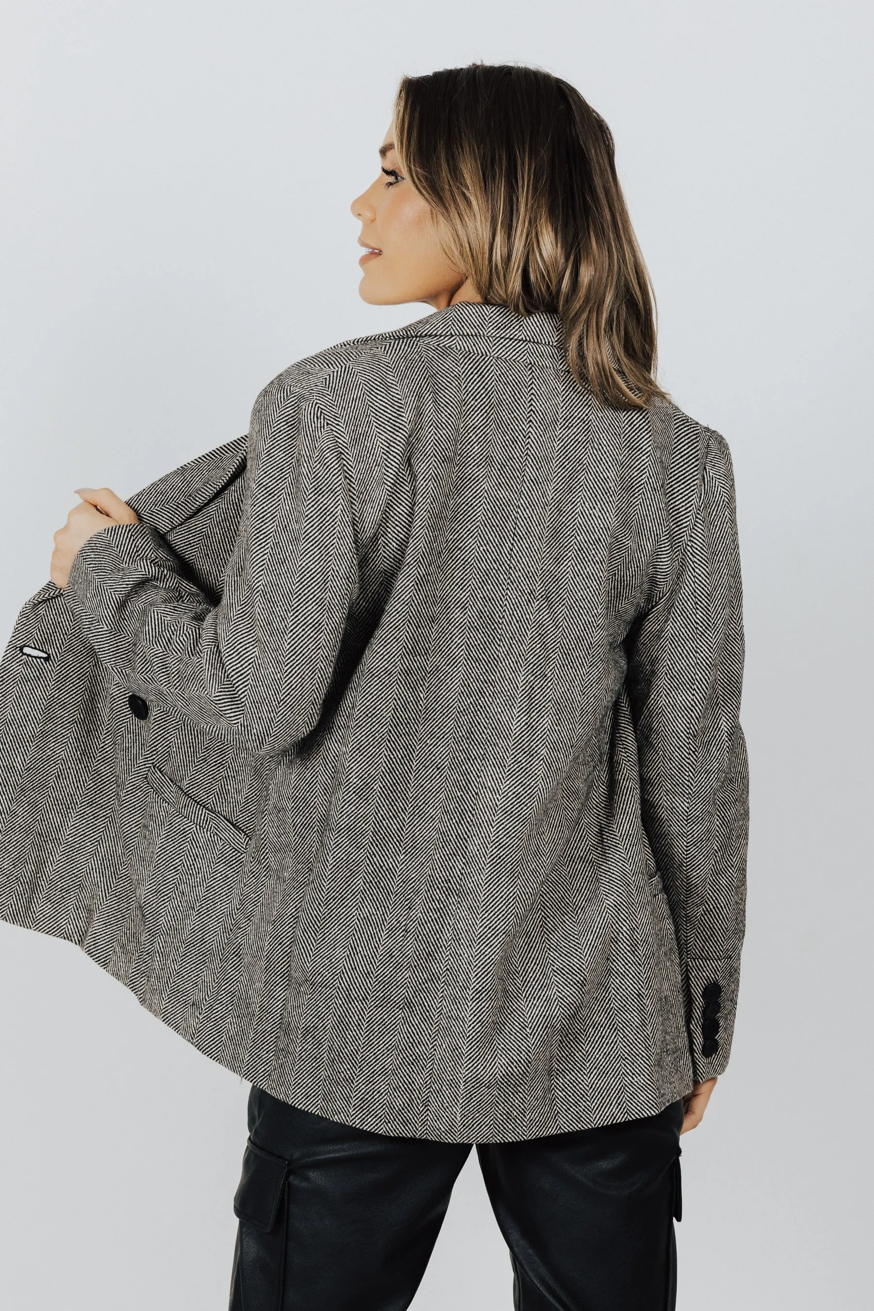 Ingrid Herringbone Blazer