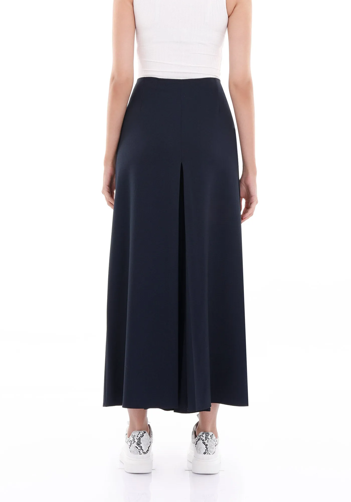 Navy Blue High Waisted Palazzo Pants