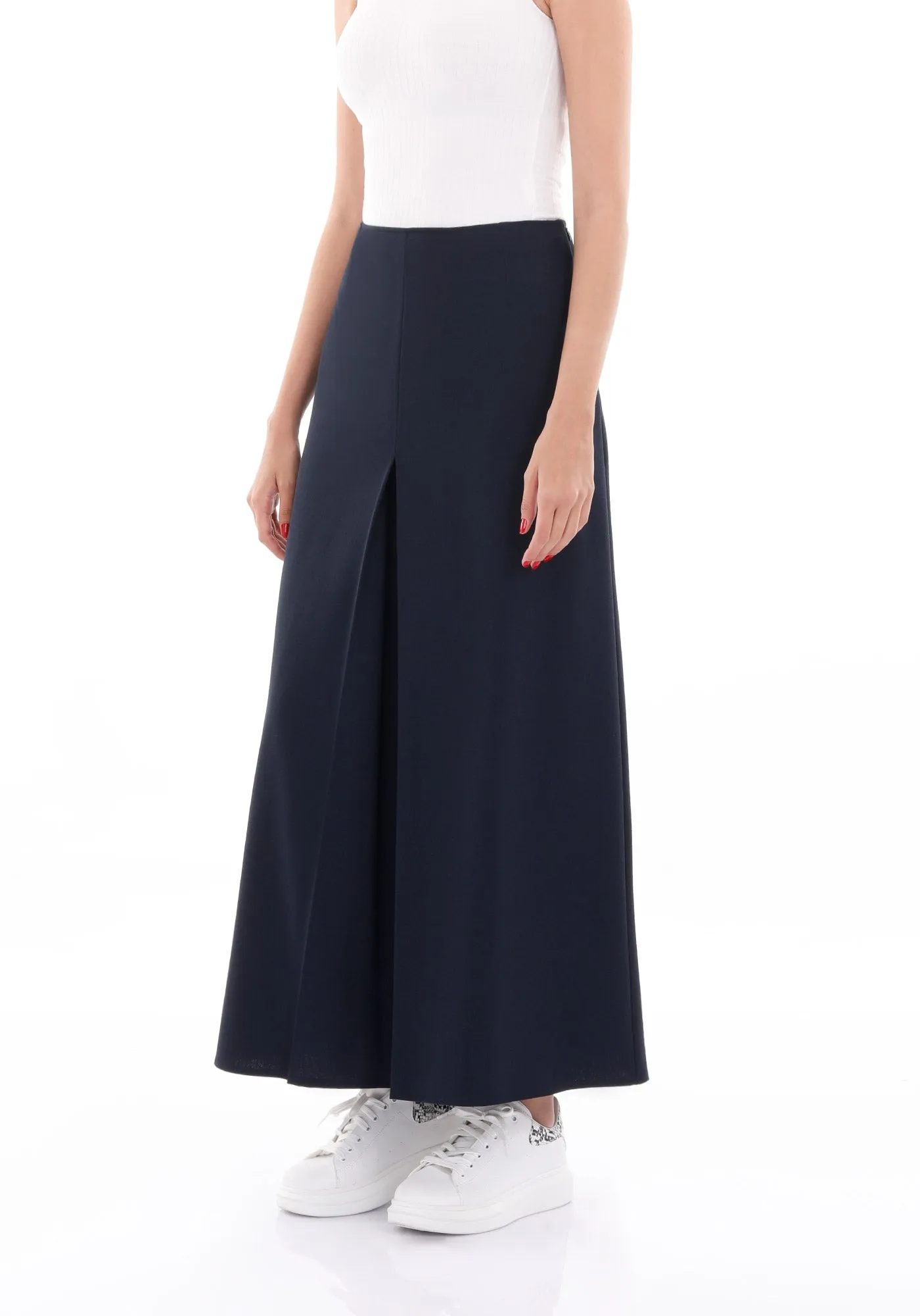 Navy Blue High Waisted Palazzo Pants