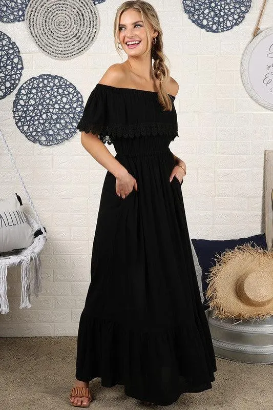 Off The Shoulder Flowy Maxi Dress