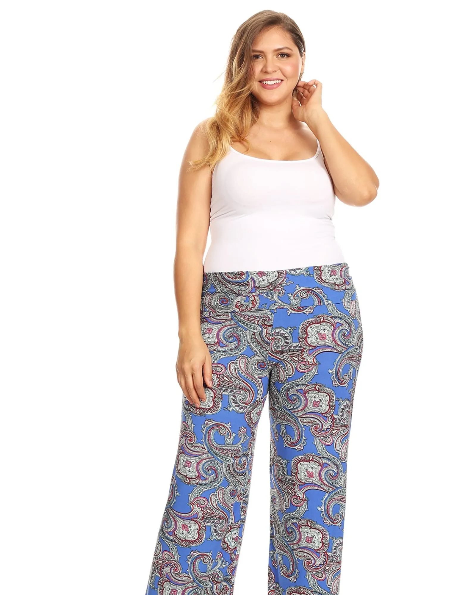 Paisley Printed Palazzo Pants | Royal Blue