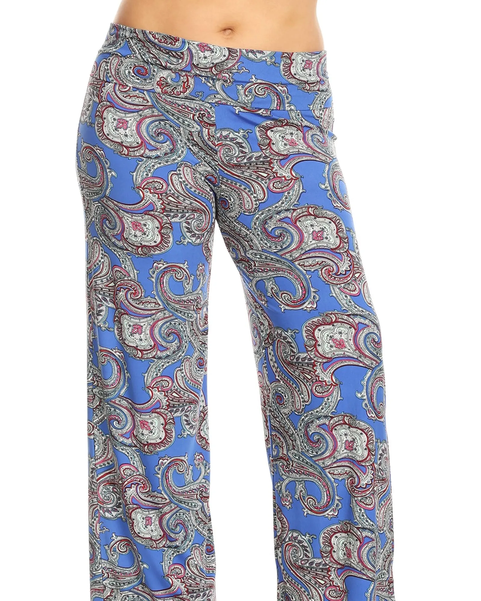 Paisley Printed Palazzo Pants | Royal Blue