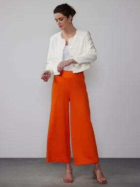 Petite Ponte Pull On Palazzo Crop Pant