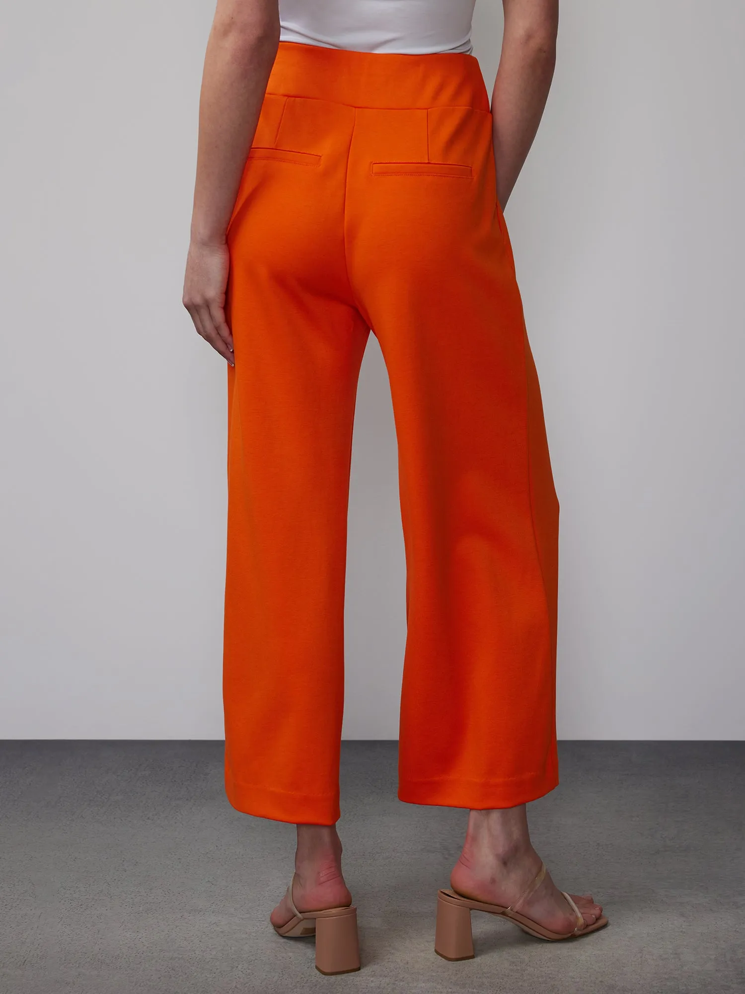 Petite Ponte Pull On Palazzo Crop Pant