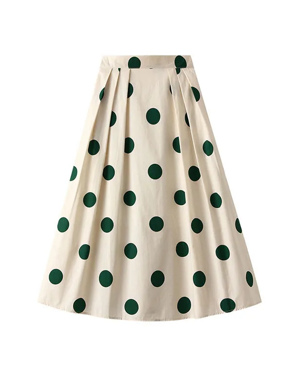 Polka-Dot Loose Skirts Bottoms