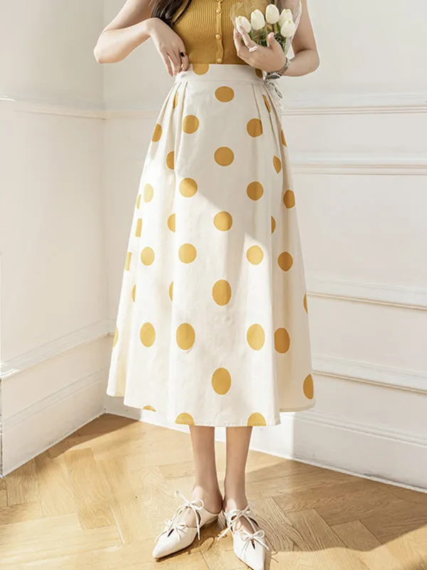 Polka-Dot Loose Skirts Bottoms