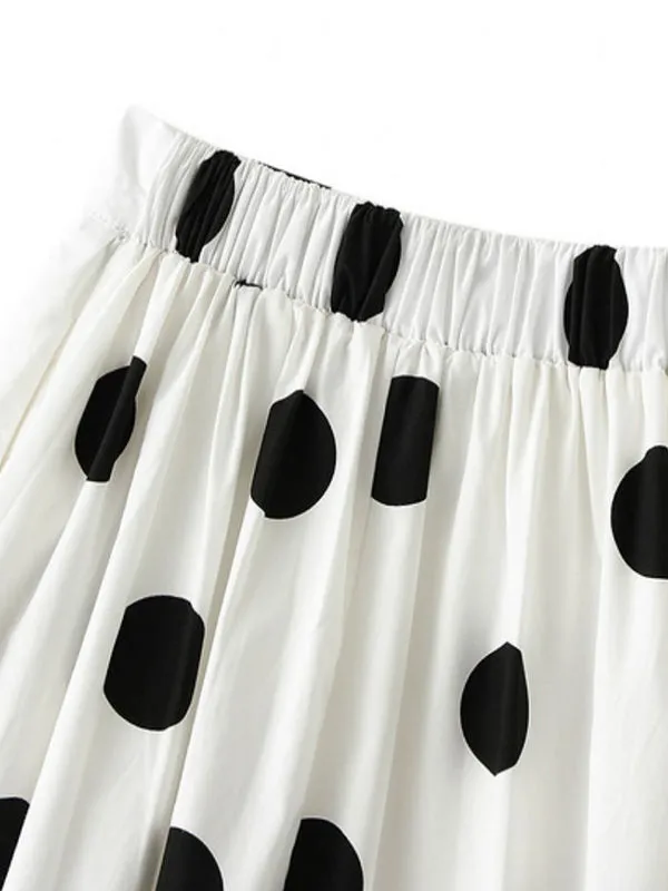 Polka-Dot Loose Skirts Bottoms