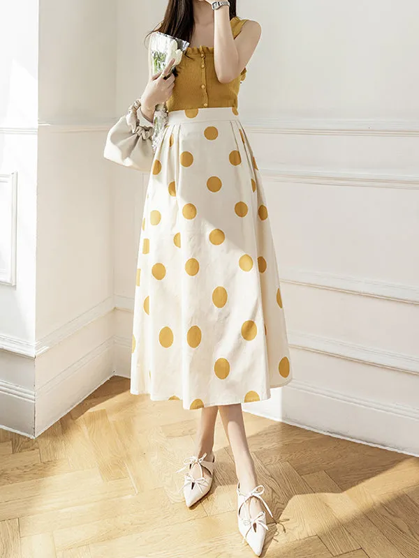 Polka-Dot Loose Skirts Bottoms