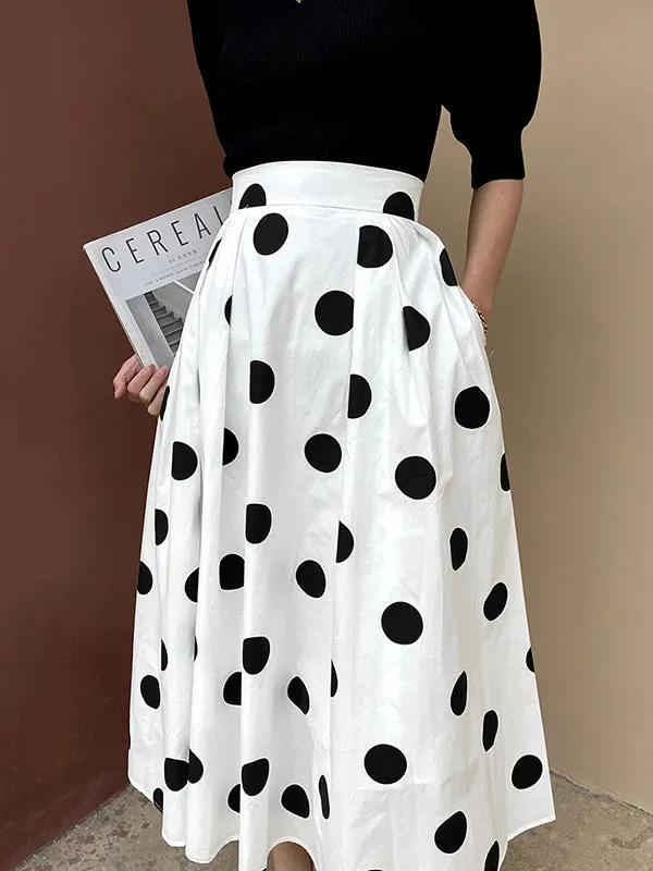 Polka-Dot Loose Skirts Bottoms