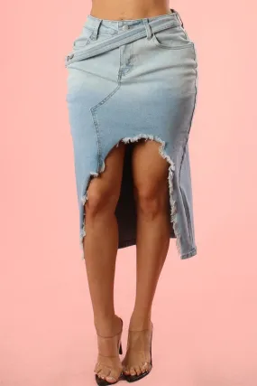 "Tilted" Denim Skirt