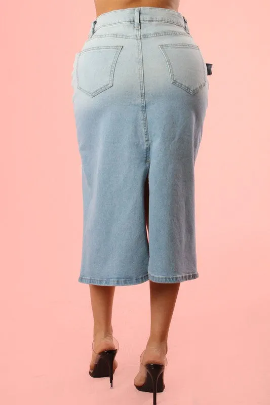 "Tilted" Denim Skirt