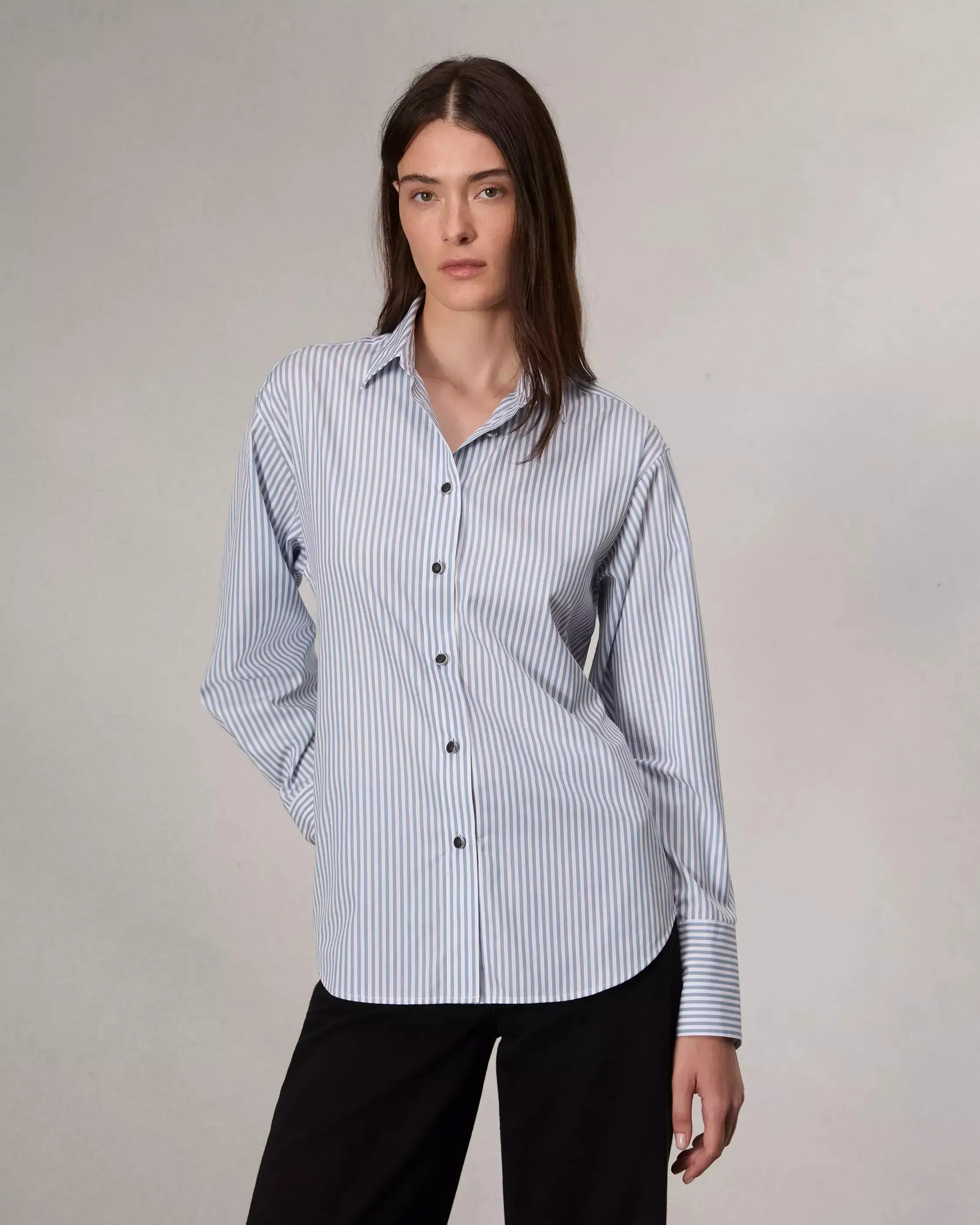 Rag & Bone - Eve Stripe Polo Shirt in Blue stripe