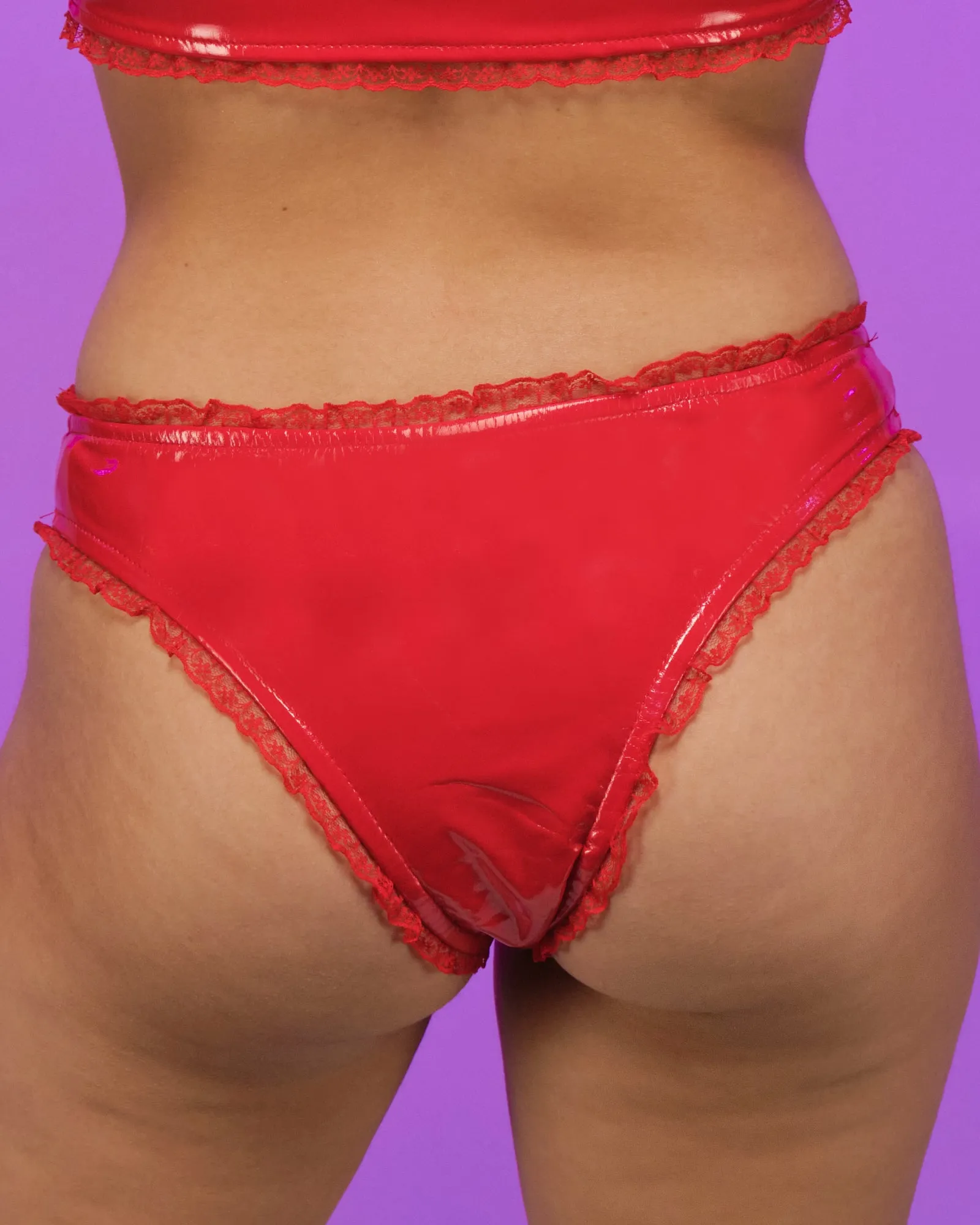 Red Vinyl Pixie Bottoms