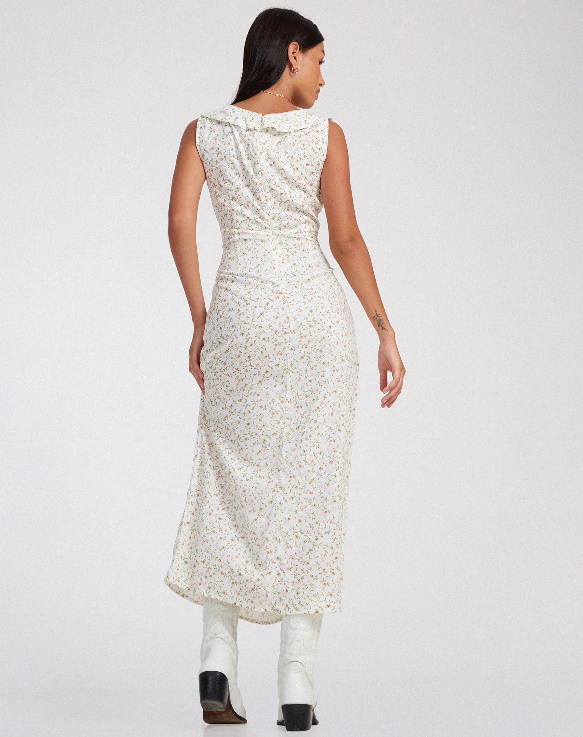 Rufiso Midi Dress in Pretty Petal Ivory