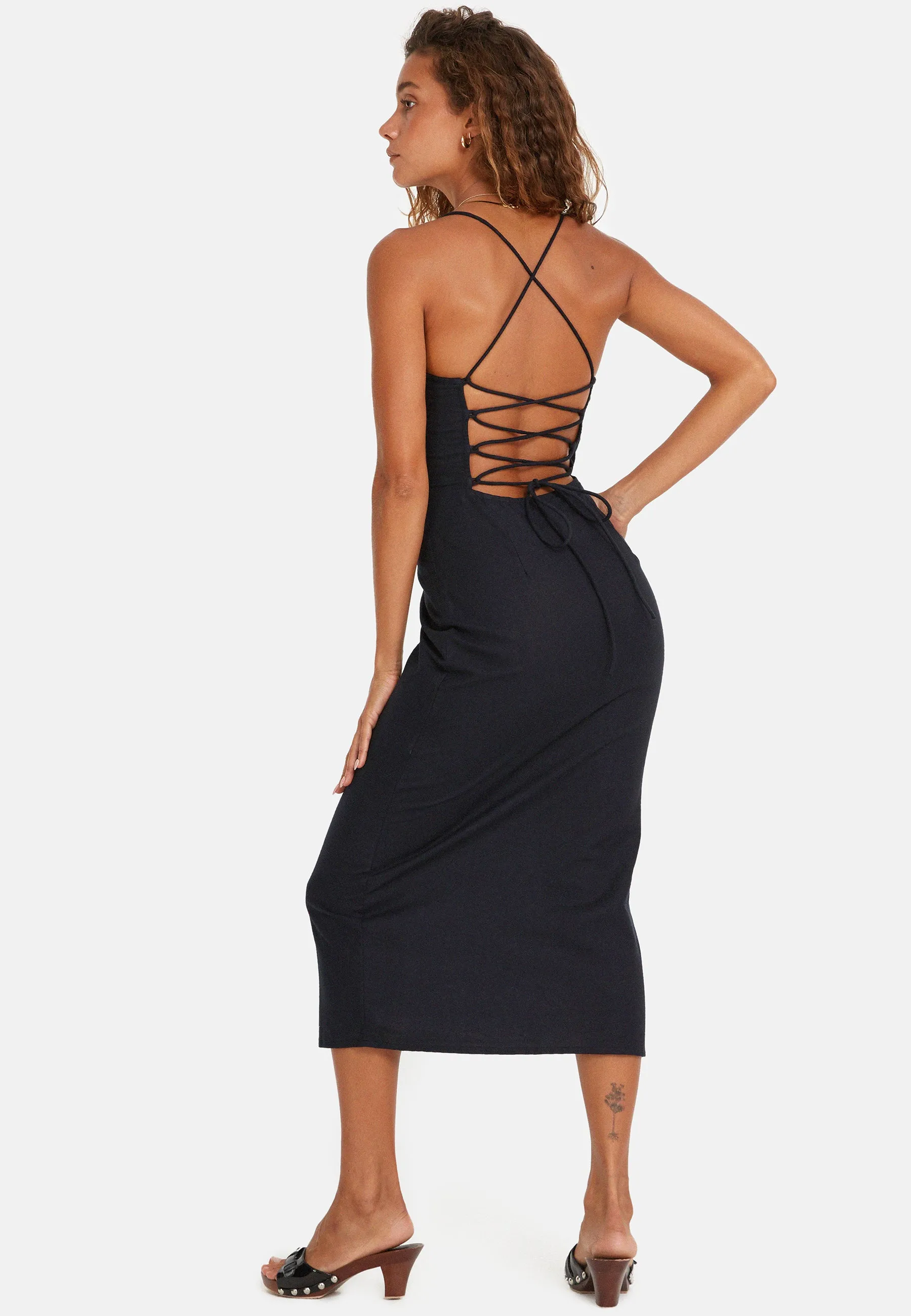 Sky Midi Dress in Black