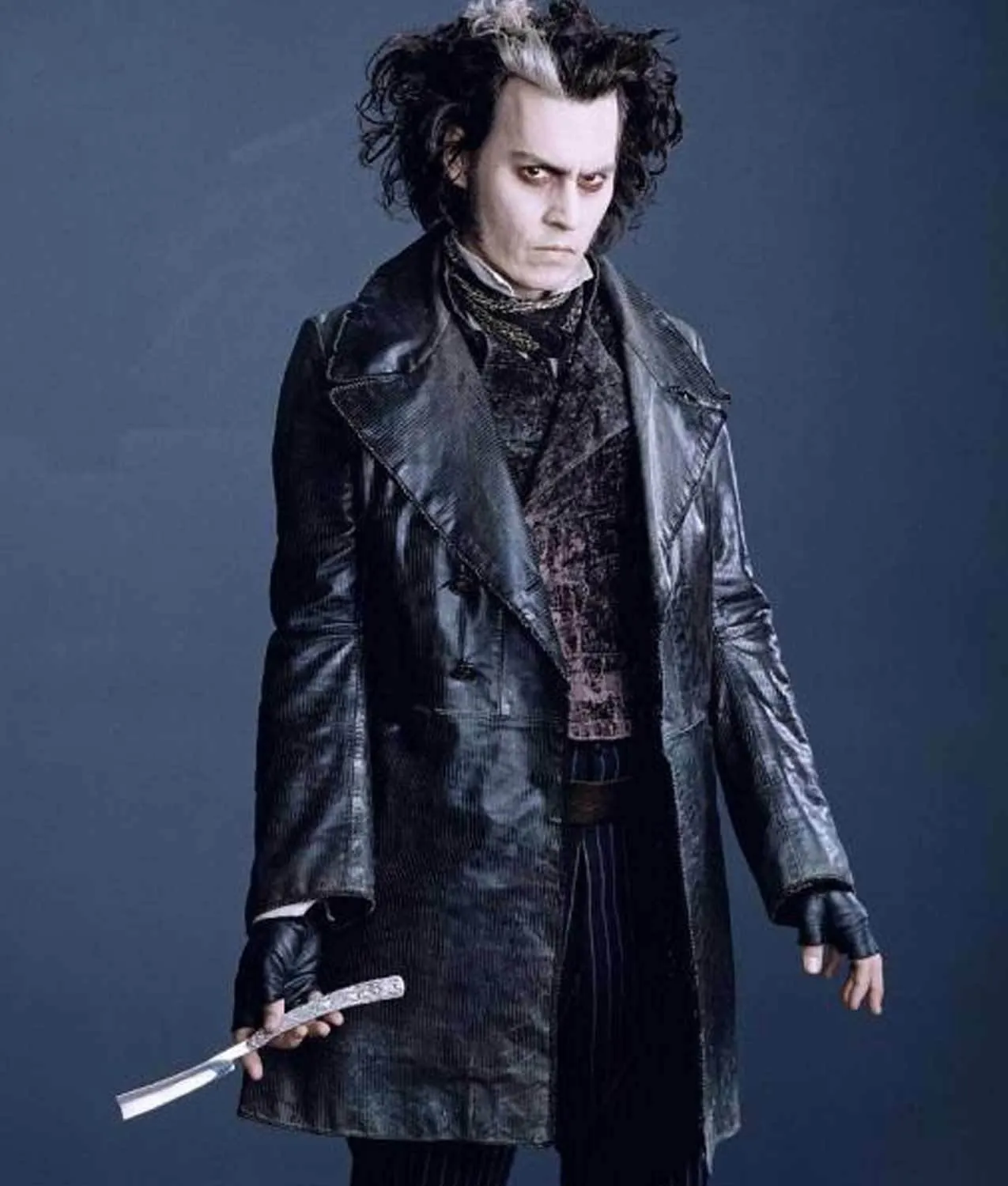 Spine Spark Most Stylish Johnny Depp Sweeney Todd Leather Coat