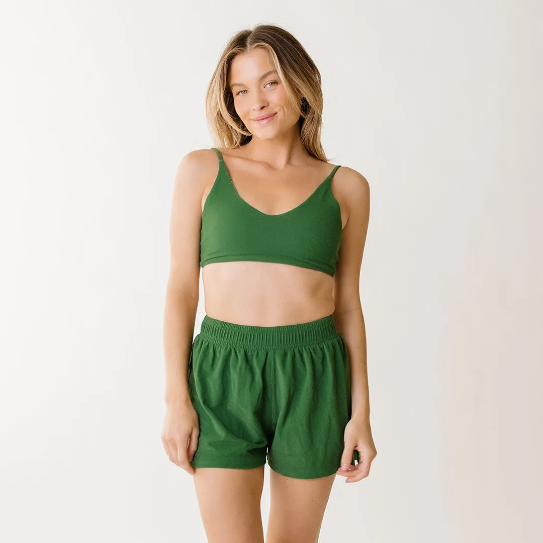 Track Shorts, Palm Green Terry