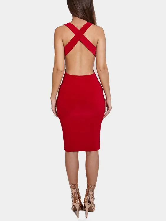 Wholesale Sleeveless Cut Out Midi Dress