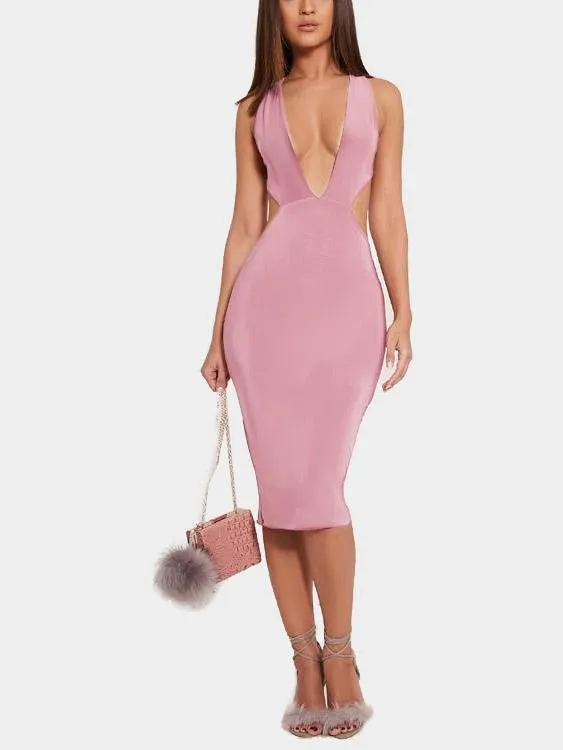 Wholesale Sleeveless Cut Out Midi Dress