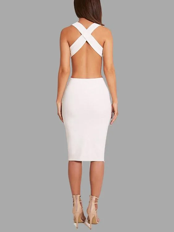 Wholesale Sleeveless Cut Out Midi Dress