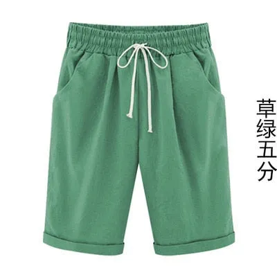 Yeknu Shorts Women's Shorts Summer Casual Drawstring Elastic Short Trousers bermuda Shorts For Women Plus Size Women's Clothing