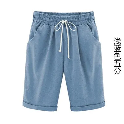 Yeknu Shorts Women's Shorts Summer Casual Drawstring Elastic Short Trousers bermuda Shorts For Women Plus Size Women's Clothing