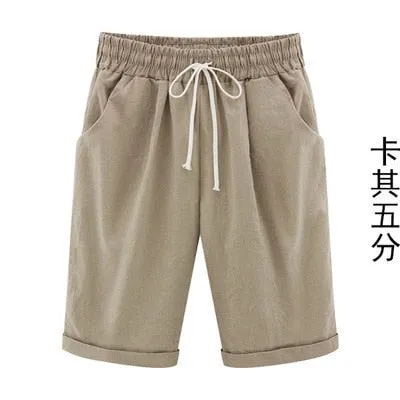 Yeknu Shorts Women's Shorts Summer Casual Drawstring Elastic Short Trousers bermuda Shorts For Women Plus Size Women's Clothing